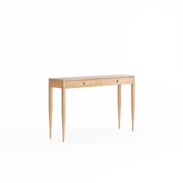 Oak Console Table With Drawers, Mid Century Entryway - image 1