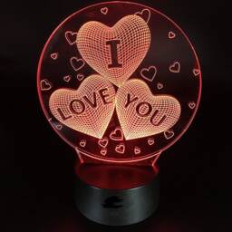 I Love You, All Occasion Gift, 3D Illusion Smart App Control Night Light Bluetooth, Music, 7&16M Color Mobile App, Made in UK - thumbnail 2