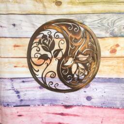 Ying Yang Roses Metal Wall Art - thumbnail 2