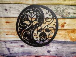 Ying Yang Roses Metal Wall Art - thumbnail 1