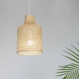 Handmade Woven Bamboo Pendant Light - Chinese Lantern Lampshade - thumbnail 1