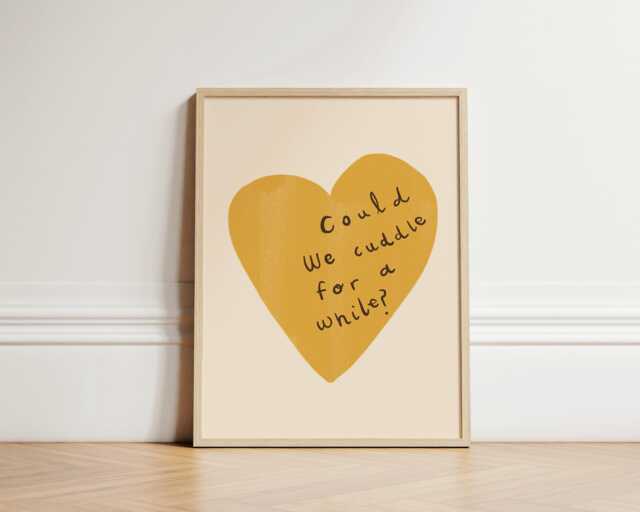 Could We Cuddle Print, Nursery Bedroom Art, Illustration Wall Boho Decor, Kids Room, Unframed - image 1
