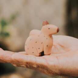 Handmade Capybara Wooden Toy - Waldorf & Montessori Toy, Figurine, Eco-Friendly Animal Decor, Unique Gift For Kids - thumbnail 4