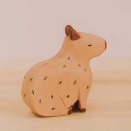 Handmade Capybara Wooden Toy - Waldorf & Montessori Toy, Figurine, Eco-Friendly Animal Decor, Unique Gift For Kids - thumbnail 3