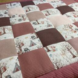 Crawling Blanket Baby Patchwork Forest Friends 3 Sizes - thumbnail 3