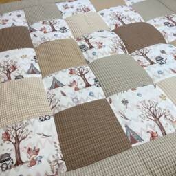 Crawling Blanket Baby Patchwork Forest Friends 3 Sizes - thumbnail 2