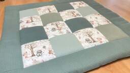 Crawling Blanket Baby Patchwork Forest Friends 3 Sizes - thumbnail 1