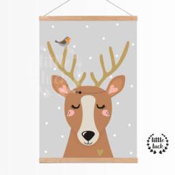 Poster Deer Nursery A4 Forest Animals Boys Girls Baby - thumbnail 2
