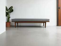 Custom Size Beech Wood Bench With Cushion Scandinavian Entryway Bench, Made To Order - thumbnail 1
