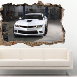 Camaro Z28 Car Large Sticker Wall Decal, Supercar Art For Boy's Room Decor - thumbnail 2