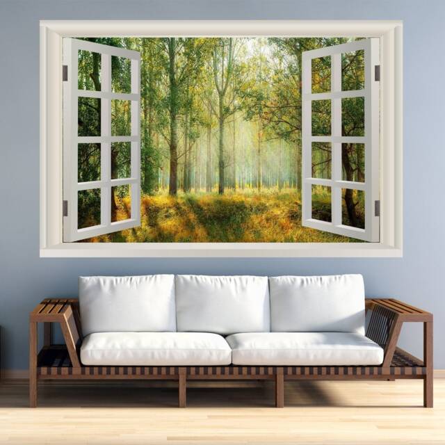 Vwaq Landscape Wall Decal Nature Window Scene Vinyl Mural - Nwt4 - image 1