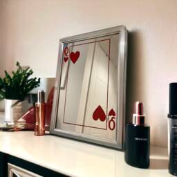 Queen Mirror Playing Card With Positive Words Framed Wall Art 90S Girl Coquette Decor Affirmation Selfie Gift For Her - thumbnail 3