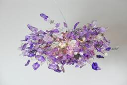 Violet Flower Chandelier Large Resin Floral Hanging Light