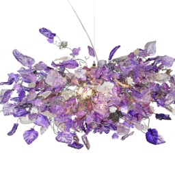 Violet Flower Chandelier Large Resin Floral Hanging Light - thumbnail 2
