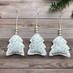Rustic White Tree Ornament - Neutral Christmas Scandinavian - thumbnail 2
