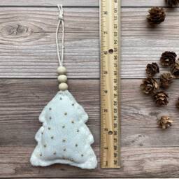 Rustic White Tree Ornament - Neutral Christmas Scandinavian - thumbnail 4