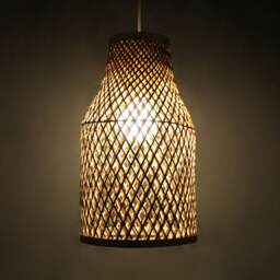 Hand Woven Bamboo Pendant Light - Bottle Lighting - thumbnail 2