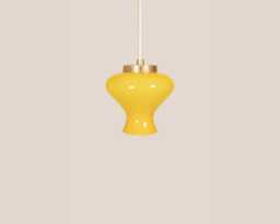 Ne??a Vintage Pendant Light Mcm Hanging Handcrafted Glass Lamp Retro Ceiling Fixture Yugoslavia Gold Brass - thumbnail 1