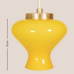 Ne??a Vintage Pendant Light Mcm Hanging Handcrafted Glass Lamp Retro Ceiling Fixture Yugoslavia Gold Brass - thumbnail 4
