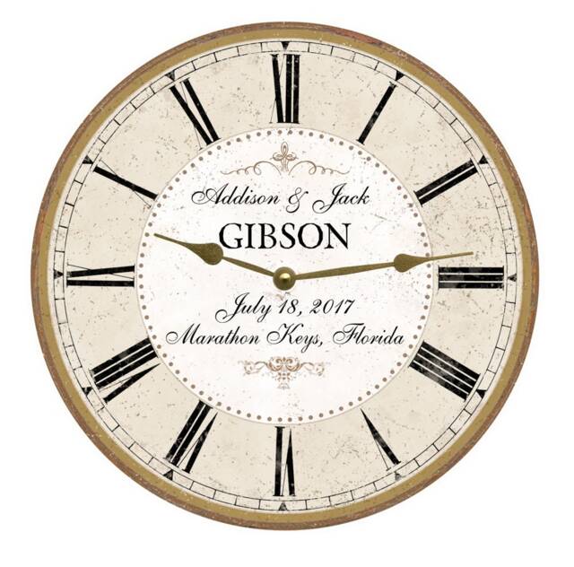 Rustic Wedding Wall Clock - Anniversary Clock - image 1