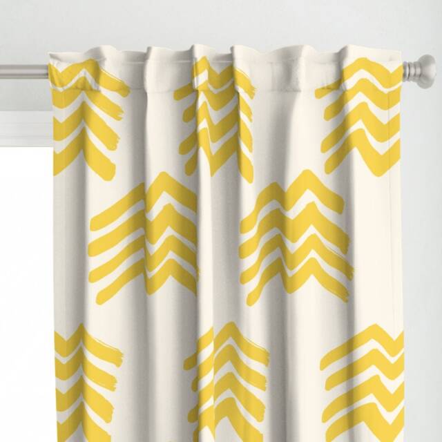 Abstract Mountains Curtain Panel - Brush Strokes Bohemian Nursery Nature Custom Boho By Juliaschumacher - image 1