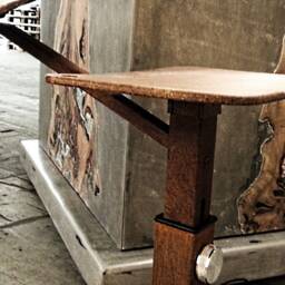 Lounge-Book Ecodesign Natural - Adjustable Laptop Desk, Ergonomic, Useful Also For Tablet , E-Book. Made By Rusted Metal, Biopolymer - thumbnail 2