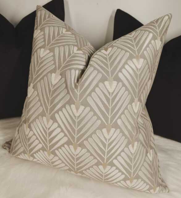 Luxury Taupe Metallic Cushion Cover New Home Sofa & Bed Designer Handmade Pillow Sham - image 1