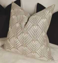 Luxury Taupe Metallic Cushion Cover New Home Sofa & Bed Designer Handmade Pillow Sham - thumbnail 1