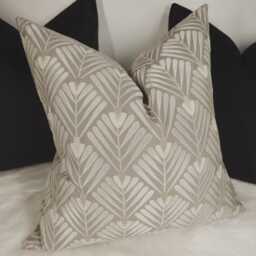 Luxury Taupe Metallic Cushion Cover New Home Sofa & Bed Designer Handmade Pillow Sham - thumbnail 2