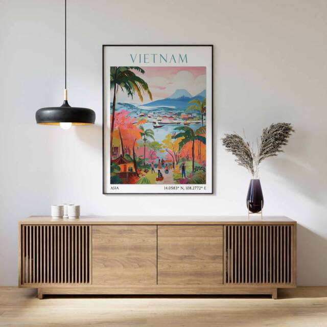 Vietnam Travel Print, Poster, Landscape Vietnamese Wall Art, Ha Long Bay Southeast Asian Decor - image 1