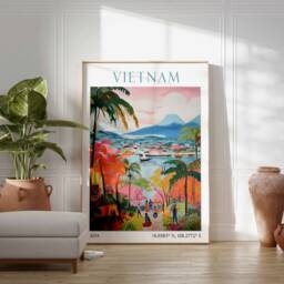 Vietnam Travel Print, Poster, Landscape Vietnamese Wall Art, Ha Long Bay Southeast Asian Decor - thumbnail 3