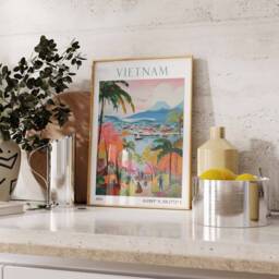 Vietnam Travel Print, Poster, Landscape Vietnamese Wall Art, Ha Long Bay Southeast Asian Decor - thumbnail 2