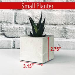 Printed Concrete Planter With Succulent Handmade Beton Plant Pot - thumbnail 3