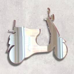 Scooter Acrylic Mirror Wall Art Vespa Style, Personalized Engraving - thumbnail 2