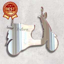 Scooter Acrylic Mirror Wall Art Vespa Style, Personalized Engraving
