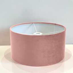 New Handmade English Rose Pink Velvet Drum Lamp Shade Suitable For Tables & Ceilings With White Lining All Shapes Available Size Demand - thumbnail 2
