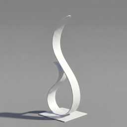 Metal Garden Art Sculpture White Luxury Abstract Outdoor Decor - thumbnail 2