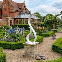 Metal Garden Art Sculpture White Luxury Abstract Outdoor Decor - thumbnail 4