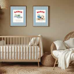 Set Of Two Babar Prints, Yoga Wall Art, Print Set, Nursery Kids Art Nursery Decor Art Prints - thumbnail 2