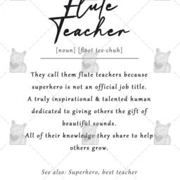 Flute Teacher Definition Art Print, Flute Gift, Thank You Tutor, Music Student Gift - thumbnail 2