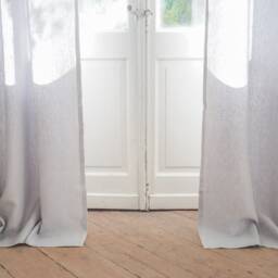 Light Gray Heavy Linen Curtain Panel, Rod Pocket Drape, Custom Size Panel - thumbnail 3