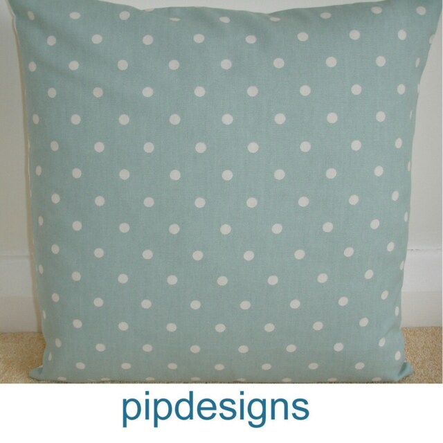 "Pillow Cover Duck Egg Polka Dots White Spots Cushion Sham Dot Case Slip Pillowcase 16"" 18"" 20"" 22"" 24"" 26"