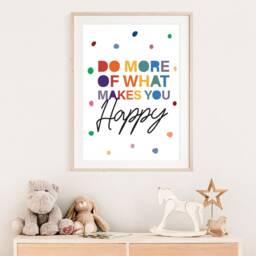 Do More Of What Makes You Happy Print, Girls Nursery Prints, Bedroom Motivational Rainbow Wall Art, Positive Prints - thumbnail 2