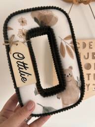 Personalised Woodland Themed Fabric Letters With Wooden Name Plaque Swing Tag - thumbnail 1