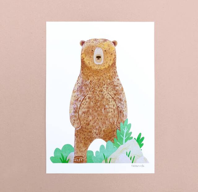 standing Bear Risograph Print - image 1