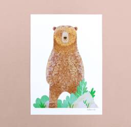 standing Bear Risograph Print - thumbnail 1