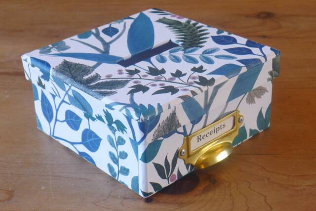 Receipt Box in Eden Springtime Design - Office Stationery & Home Storage - Handmade England - image 1
