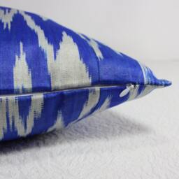 Hand Dyed Blue Ikat Pillow Cover - thumbnail 4