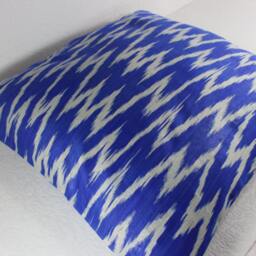 Hand Dyed Blue Ikat Pillow Cover - thumbnail 3
