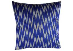 Hand Dyed Blue Ikat Pillow Cover - thumbnail 1